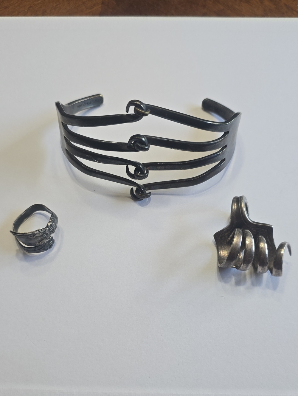 Womens Handmade Fork Cuff Bracelet Pendant & Avon 925 Ring